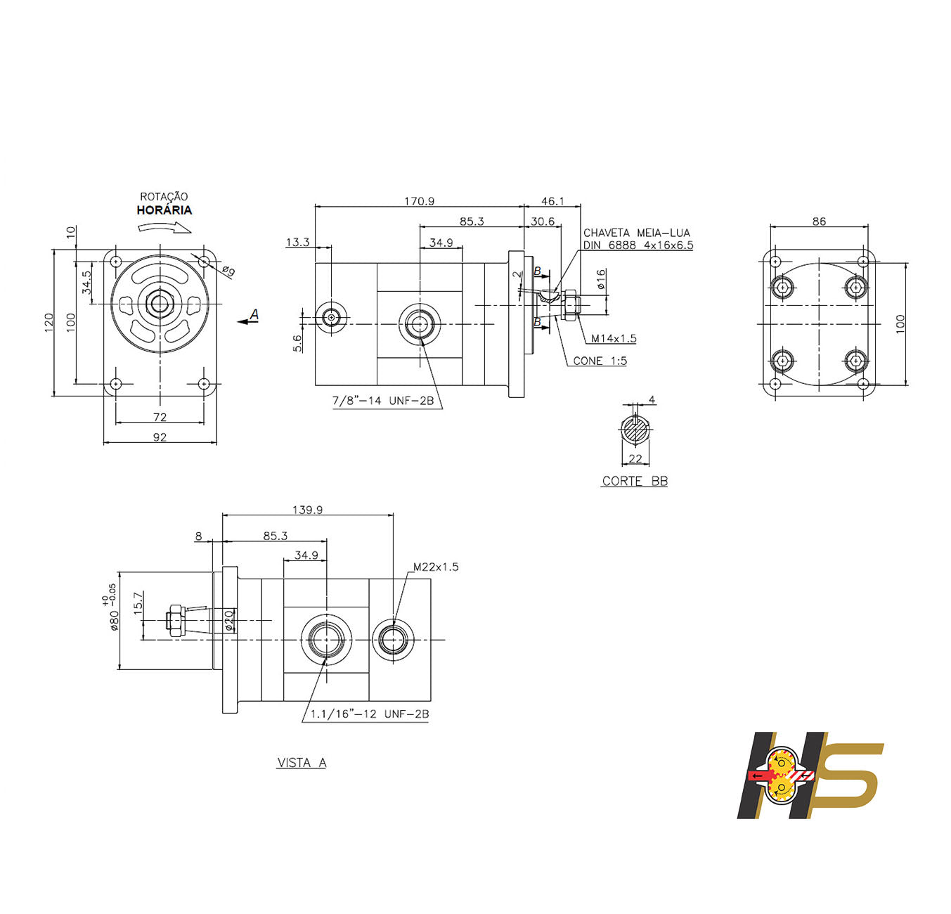 Motor Hidraulico Ventilador Pa Carregadeira Hyundai HL740-7 / HL740TM-7 11LF-30010