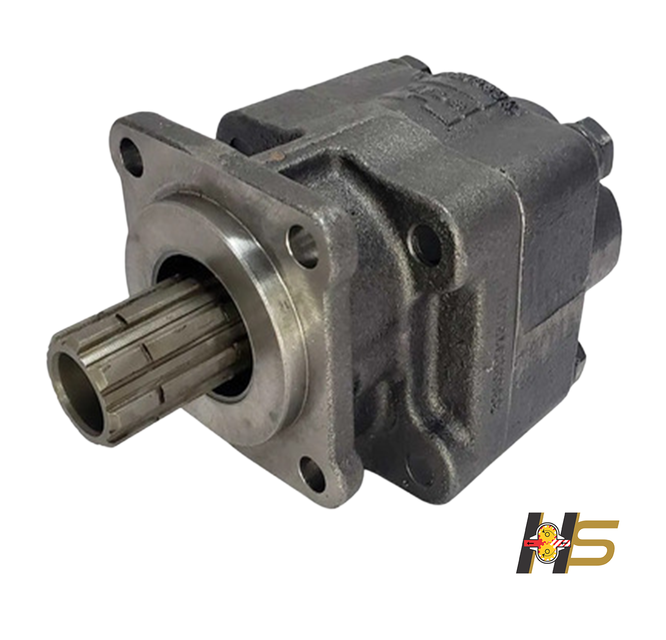 Bomba Hidráulica Deslocam. 57cm³/rot, Bidirecional, Flange DIN 4 FUROS, EIXO 8 Dentes, Conexões Traseira, 240 bar.