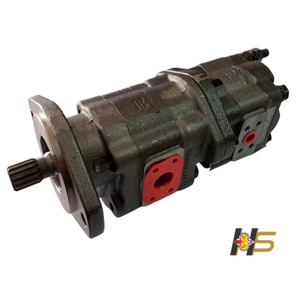 Bomba Hidráulica Dupla Principal e Direção Retroescavadeira CASE E69484.