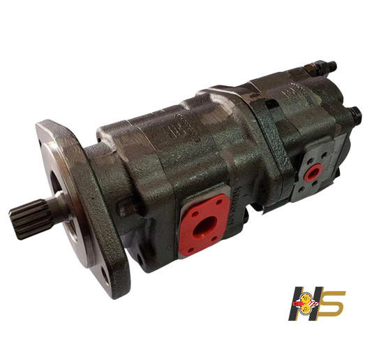 Bomba Hidráulica Dupla Principal e Direção Retroescavadeira CASE E69484.