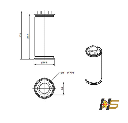 FILTRO DE SUCÇÃO NOMINAL TELA METÁLICA, INSTALAÇÃO INTERNA SUBMERSA NO RESERVATÍO DE ÓLEO.